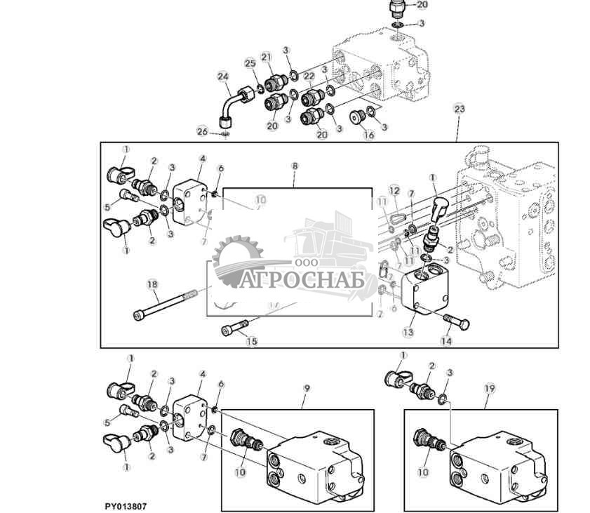 БЛОК УПРАВЛЕНИЯ ПРИОРИТЕТ 2 (ГИДРОНАСОС 45 КУБ. СМ) 